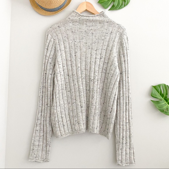 MADEWELL Gray Mockneck Ribbed Pullover Sweater - Picture 6 of 6